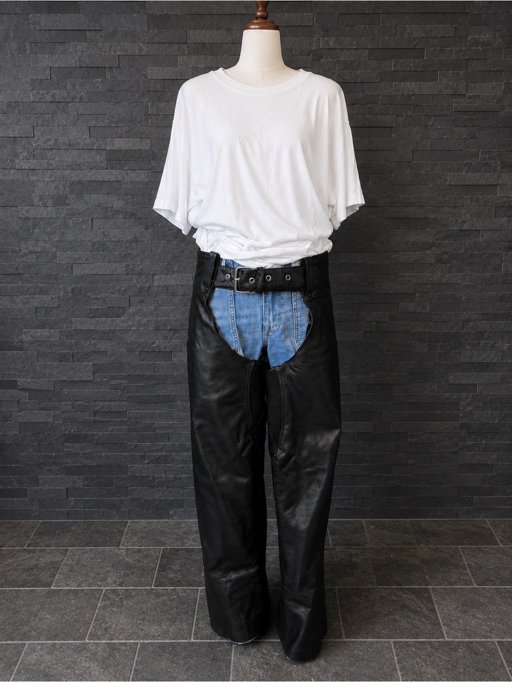 Pro Rider Leather USA Chaps Pants - Black